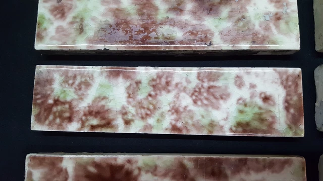 Lot of 45 Reclaimed Multi Colored 6" & 3" Ceramic Fireplace Tiles 7