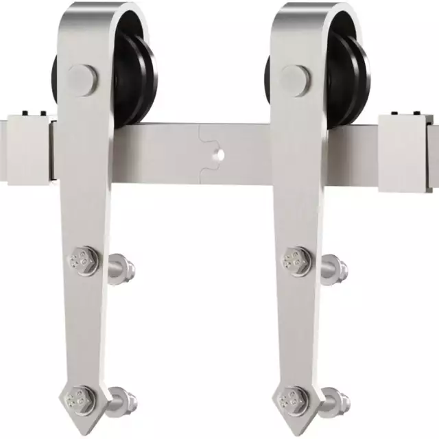 Arrow Nickel Steel Single-door6.6Ft Sliding Track Barn Door Hanging Hardware Kit