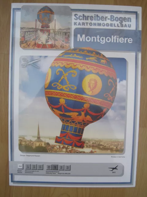 Heissluftballon Montgolfiere Schreiber-Bogen Kartonbausatz *NEU* Bastelbogen