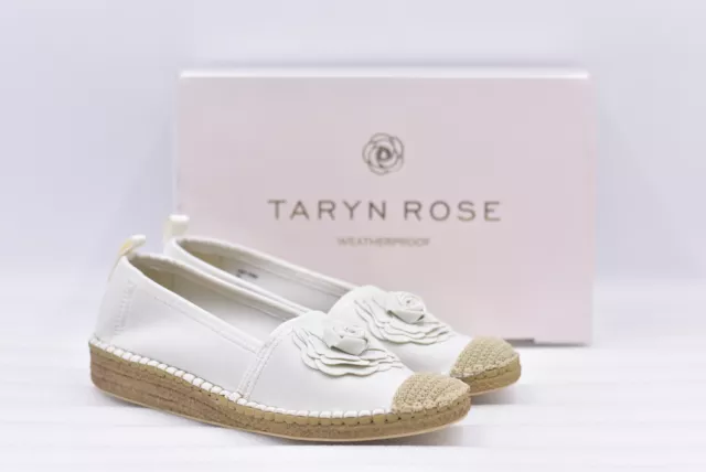 Women's Taryn Rose Quincy Shiny Scuba Slip on Demi-Wedge in White Size 11