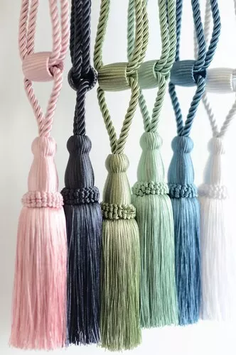 2 x Monaco Tassel rope curtain tieback embrace cord ties