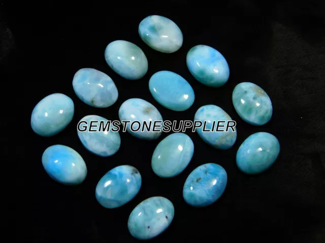 5 Piece 10x14mm Natural Caribbean Larimar Oval Gemstone Cabochon Wholesale Price