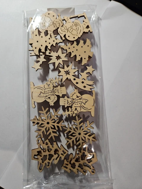 12 Mini Wäscheklammern Holzklammern Set Weihnachten