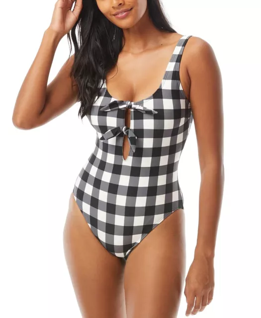 Kate Spade New York BLACK Bunny-Tie One-Piece Swimsuit, US X-Large