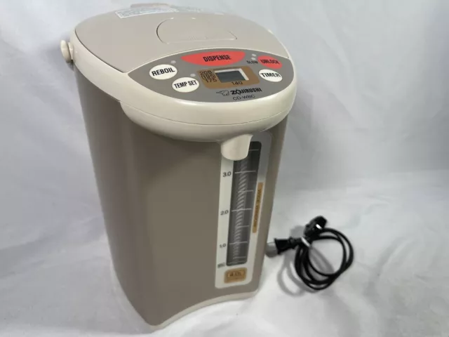 Zojirushi CD-WBC40 Micom 4L Water Boiler Warmer Silver With Power Cord