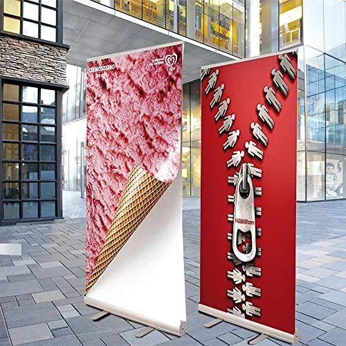 Displayfactory Retractable Roll Up Banner Stand Sign Holder,Aluminum 33½''x 8...