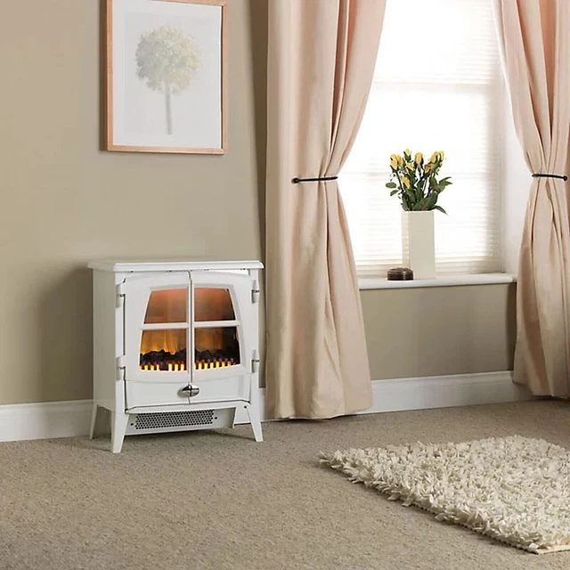 DIMPLEX ELECTRIC STOVE Heater LED Flame Effect Freestanding White 2 kW  £119.99 - PicClick UK