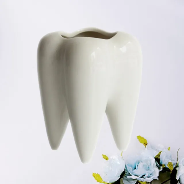 Décor Bizarreries Vase En Forme De Dents Pot Fleur Ornements