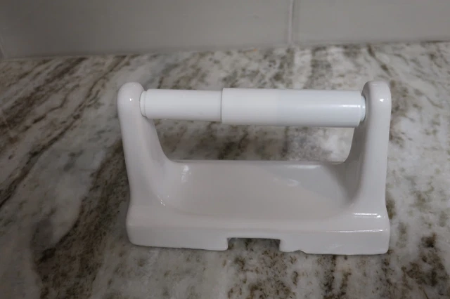 Nuevo de lote antiguo soporte de papel higiénico porcelana blanco