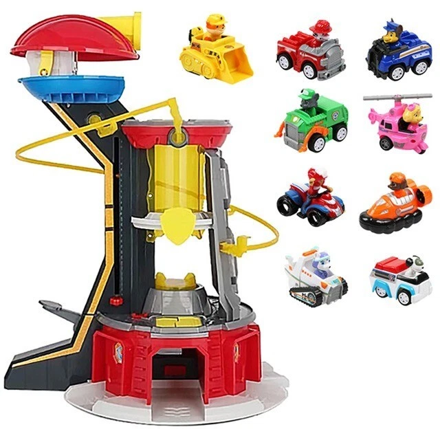 PAT PATROUILLE TOUR De Controle + 9 Vehicules De Sauvetage 52 X 38 Cm