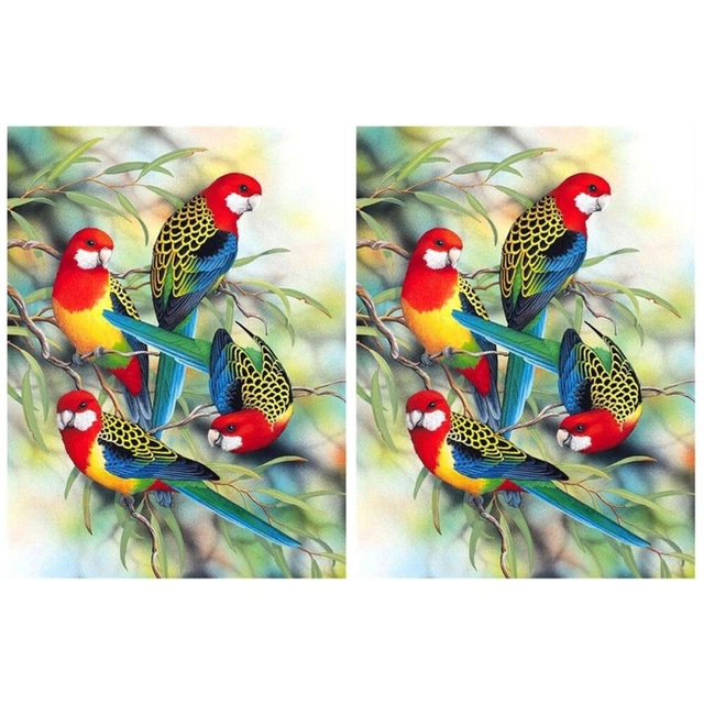 2 stücke Papagei DIY 5D Perlen Malerei Stickerei Kreuzstich Malerei Bilder DIY