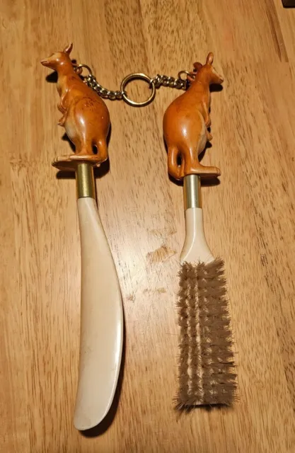 Retro Vintage Kangaroo Shoehorn And Clothes Brush