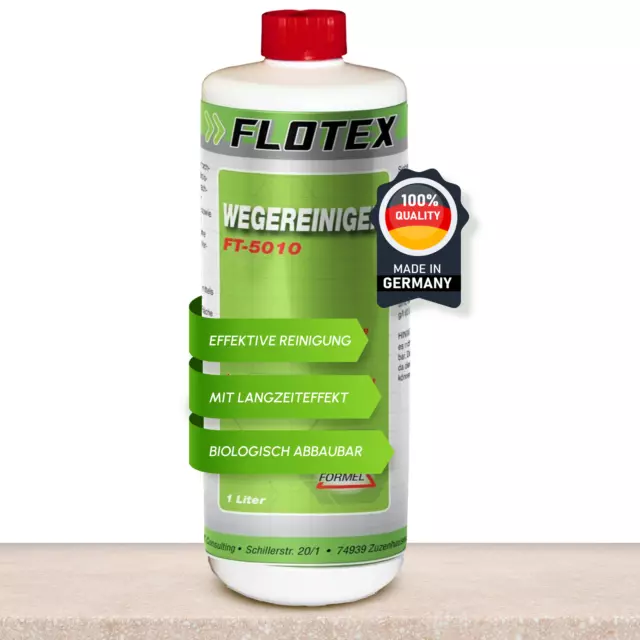 Flotex Wegereiniger Konzentrat, 1L Steinreiniger für Terasse und Pflaster