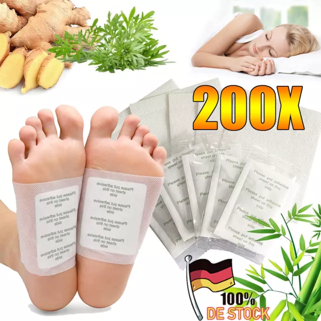 200 Detox Entgiftung Entschlackung Vitalpflaster Fusspflaster Bambus Foot Pad