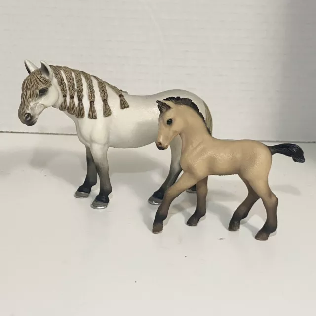 Schleich Andalusian Mare And Foal Set Figure Retired