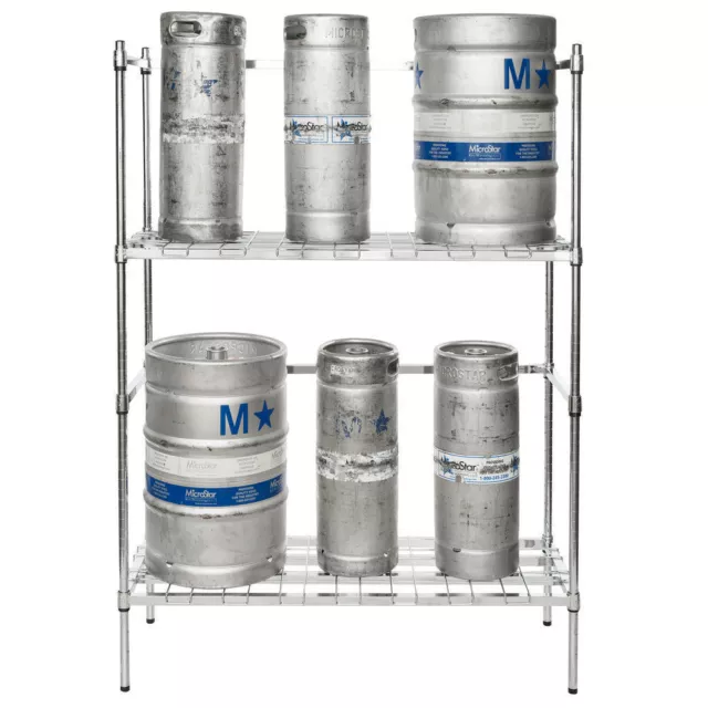 4 Keg Chrome Wire Shelf RACK 18" x 48" x 64" Bar Full Half Kegerator Beer