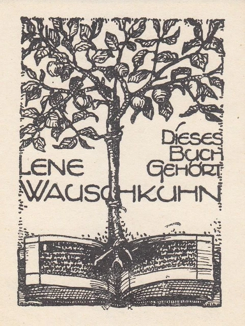 Exlibris Bookplate Klischee Werner Kempf Buch Apfelbaum