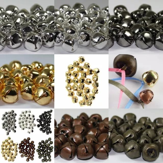 10 Jingle Bells 6mm 10mm 13mm 20 25mm 6 Metallic Finishes Craft Christmas Hobby