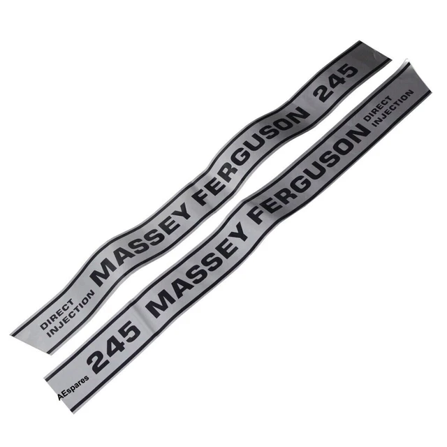 New Massey Ferguson 245 Tractor Bonnet Side Decal Emblem Sticker Set