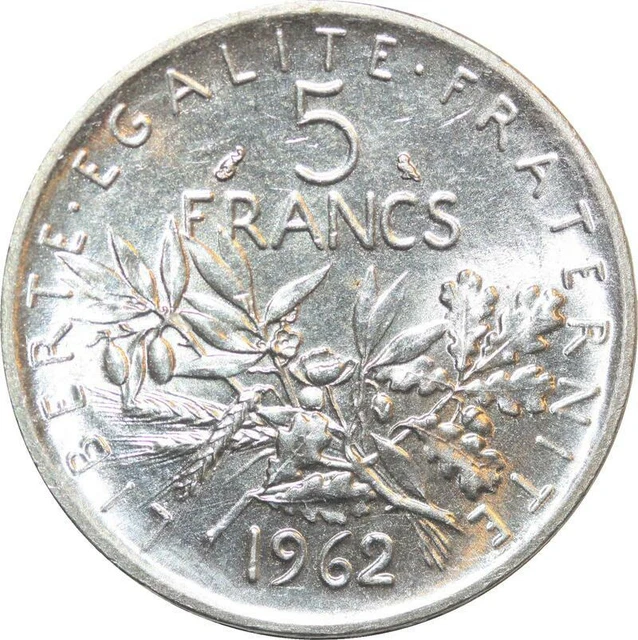 R2985 France 5 Francs Semeuse Roty 1962 Sortie Rouleau Argent FDC > Make Offer