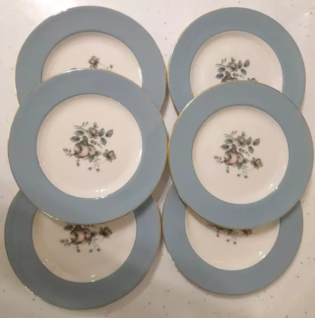 Vintage Royal Doulton English Translucent China "Rose Elegans" Six Side Plates 2