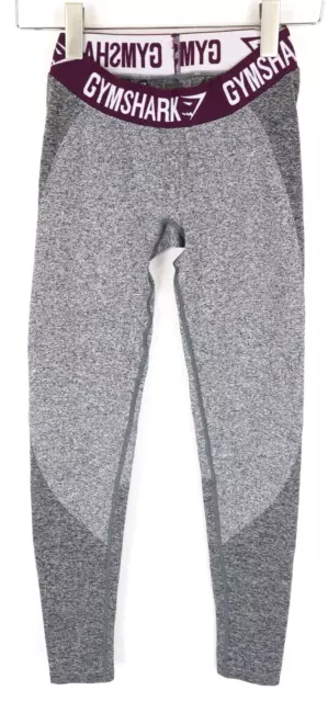 Gymshark Femme Sport Leggings S GRIS Extensible Logo Gym de Sport à Enfiler