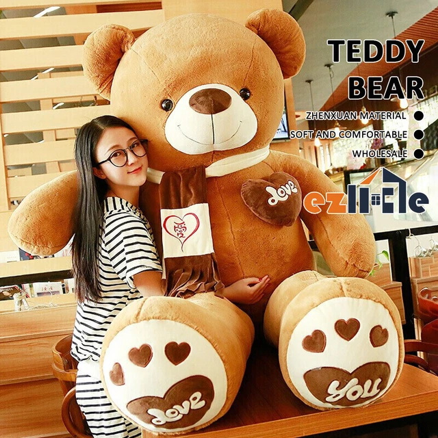 1.2m Teddy Bear Plush Toy Stuffed Animal Giant Doll Soft Gift for Girlfriend Hot