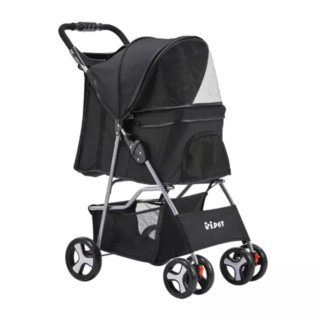 4 Wheel Pet Stroller Black i.Pet