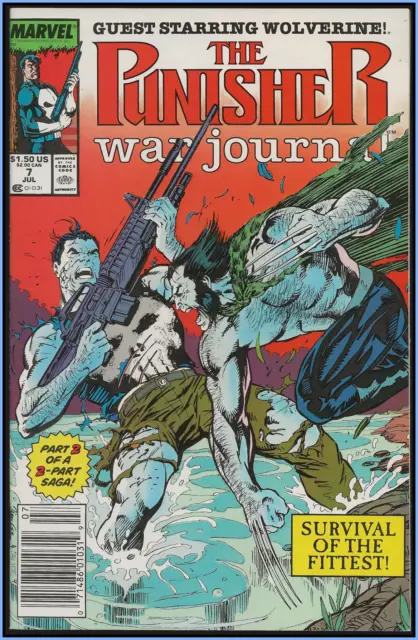 The Punisher War Journal #7 (1989) Vs Wolverine Key Marvel Comics 9.4 Nm