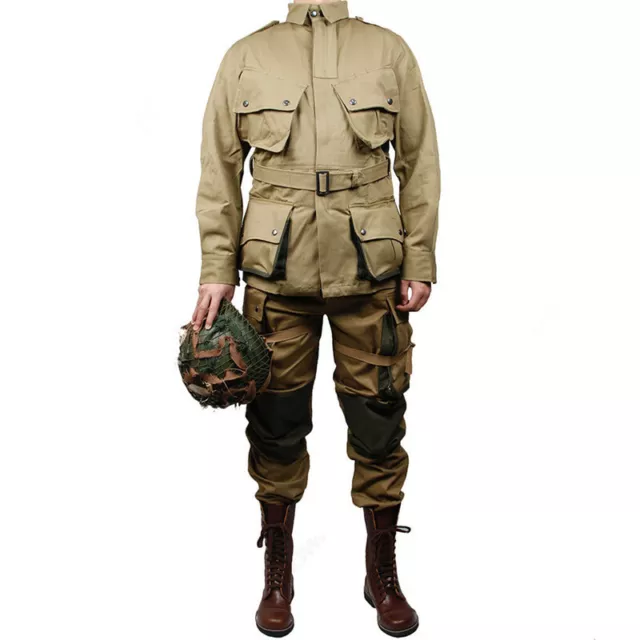 WWII US Army Paratrooper M42 Uniform Jacket Pants Airborne Field  Clothing Set