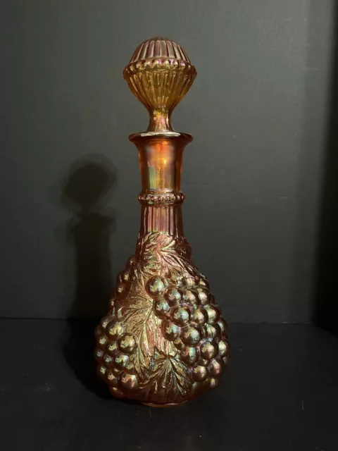Vintage Grape Marigold Carnival Decanter/Stopper by Imperial Glass-