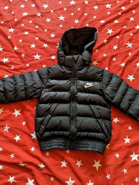Nike Boys Hooded Puffer Jacket Coat Size Age 4 5 Years