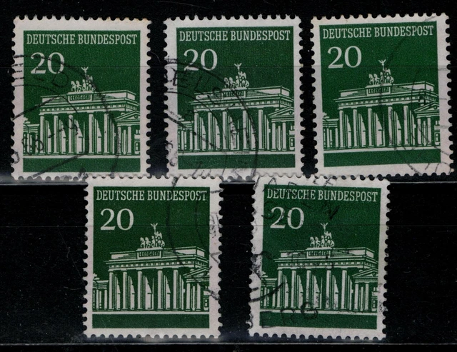 BRD Rollenmarken Lot Mi. - Nr. 507 v R gestempelt mit rückseitiger Nummer