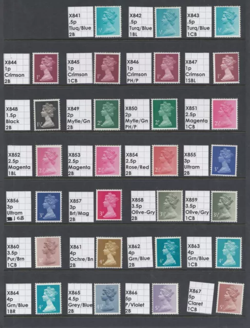 GB X841- X922 Machin Definitive  (Multiple Listing) Unmounted Mint YOU CHOOSE