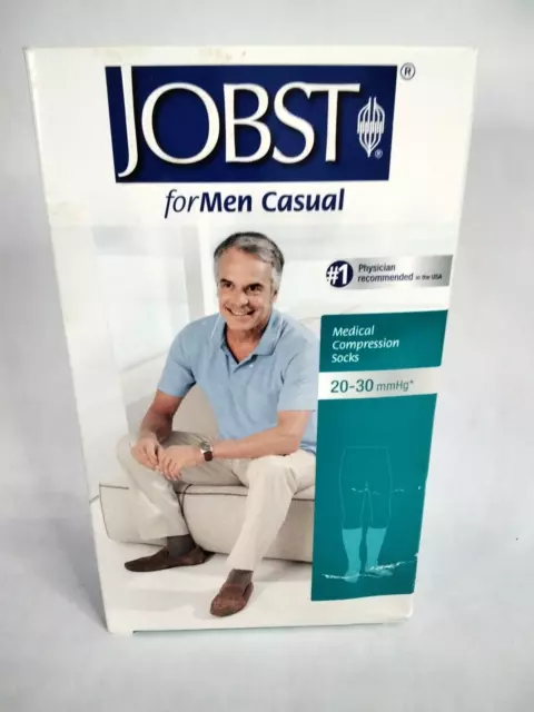 Calcetines de compresión informales Jobst para hombre XL 20-30 mm soporte completo pantorrilla rodilla caqui de lote antiguo