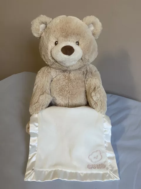 BABY GUND PEEK A Boo Bear Plush Talking Soft Teddy Bear Toy Working  3x”AA's” $29.99 - PicClick AU