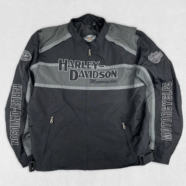 HARLEY DAVIDSON CRUISER Functional Riding Rain Jacket Mens XXL Black