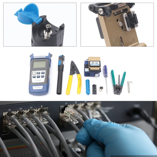 Fiber Optic FTTH Tool Kit DY-60C Cutter Cleaver Optical Power Meter Stripper USA