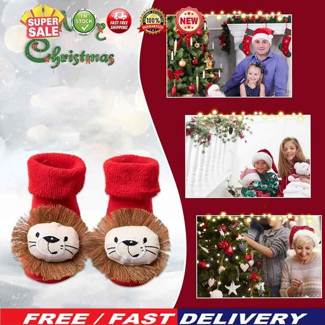 Christmas Baby Red Socks Learn Walk Supplies Cotton Socks for Toddler 0-36 Month