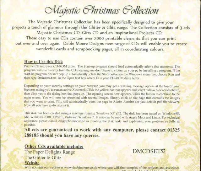 Colección de Navidad Debbi Moore Designs Glitter & Glitz Majestic / 3x CD-ROM 2