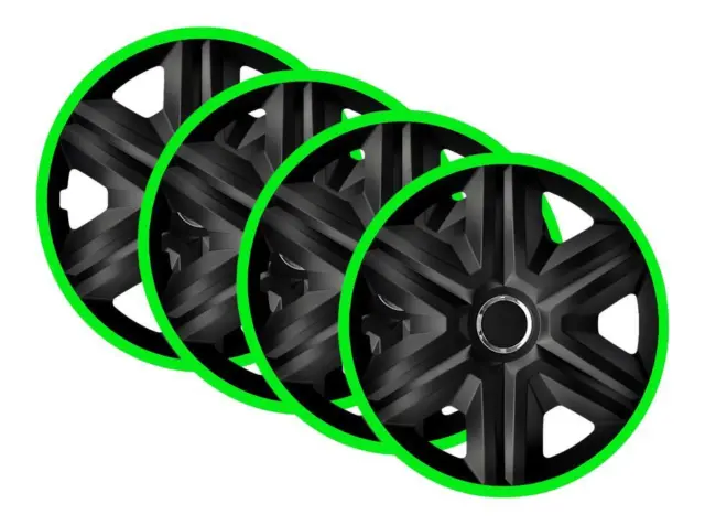 4x 16" Wheel Trims Hub Caps 16 Inch Wheel Cover Trim ABS Plastic Trim FAST Green