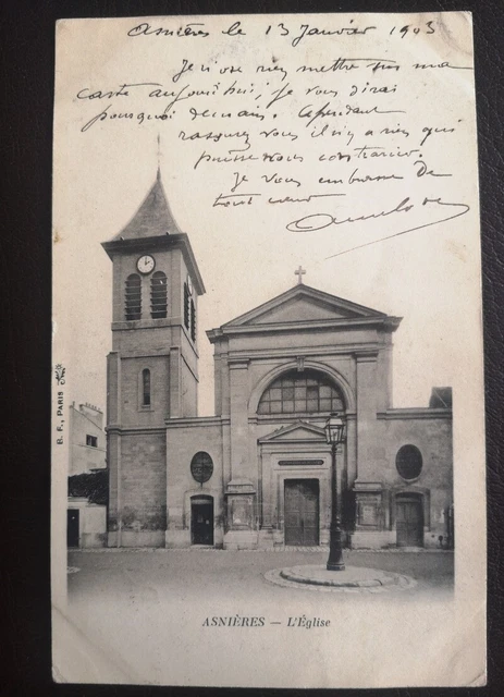 Cpa - 95 - Asnieres - L'eglise