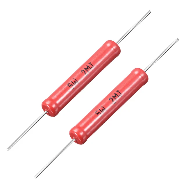 5W Power Rating 2M Ohm High Voltage Glass Glaze Film Resistor 2 Pcs