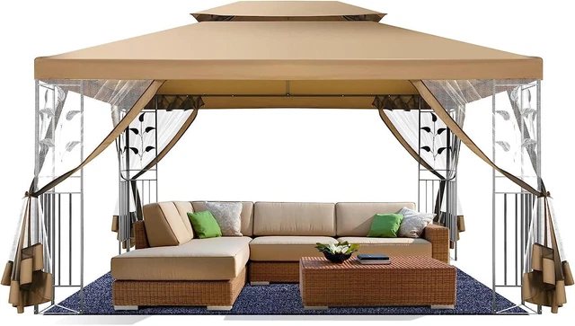 Luxus Pavillon 3x3m/3x4m Gartenpavillon Partyzelt Gartenzelt Festzelt Gazebo neu