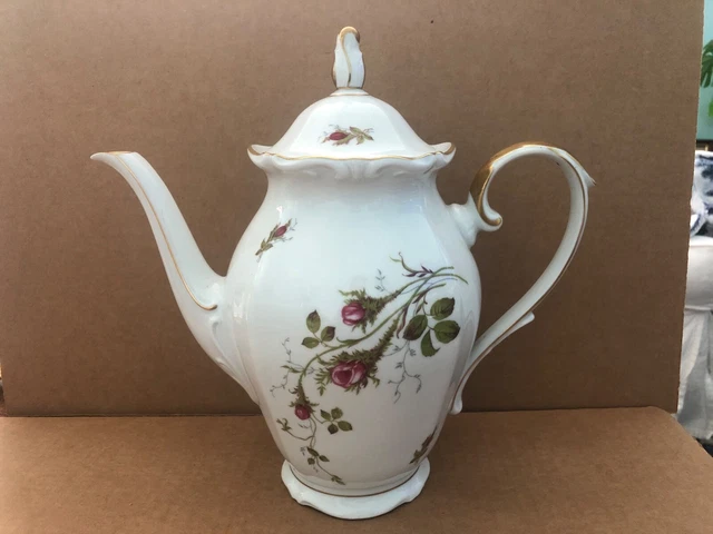 Gorgeous BRIAR ROSE Eschenbach Fine China Coffee Pot Bavaria Germany