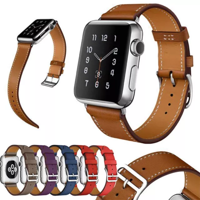 Leather Wrist Band Strap For Apple Watch iWatch 6/2/3/4/5 Series 38/42mm 42/44mm