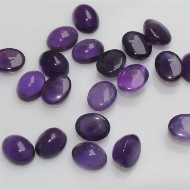 Großhandel Viele 9x7mm Um 20x15mm Oval Cabochonschliff Natürlich Amethyst Lose 2