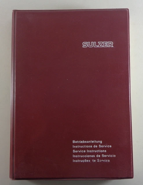 MANUALE D'OFFICINA / Istruzioni Per L'Uso Sulzer Motore Diesel Rd 90 ...
