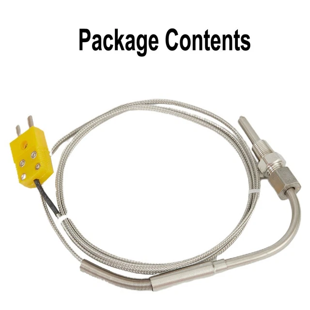 1m Egt Sensore Temperatura Tipo K Scarico Gas Sonda Termocoppia 1/8-NPT Filetto