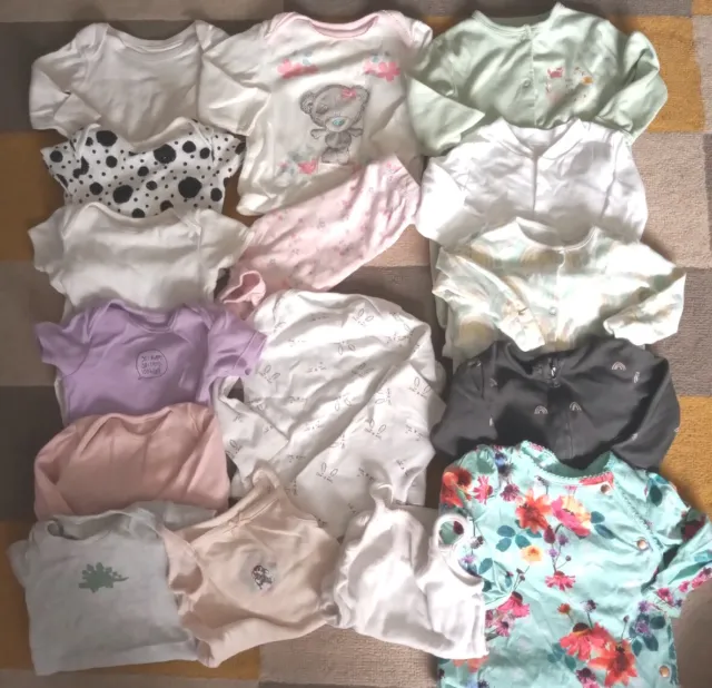 Baby Girls 2  Pyjamas/8 Vests/5 Sleepsuits 3-6 Months Excellent Condition